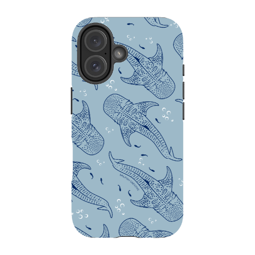 iPhone Tough Phone Case - Whale Sharks Pattern Bluer - Sailfish Creative