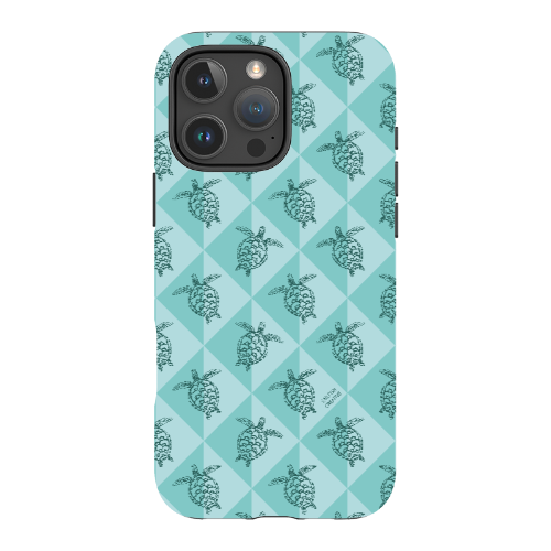iPhone MagSafe Tough Phone Case - Turtle Diamonds Teal
