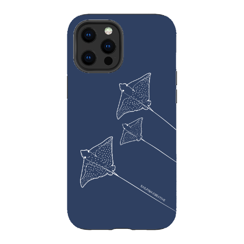iPhone Tough Phone Case - Eagle Ray Outline Navy - Sailfish Creative