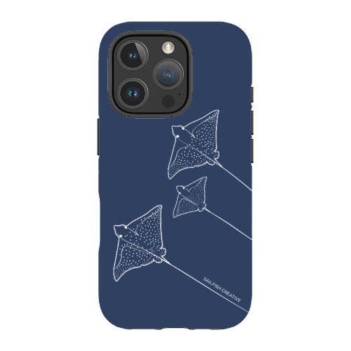 iPhone Tough Phone Case - Eagle Ray Outline Navy - Sailfish Creative