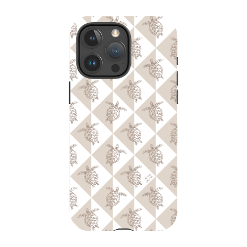 iPhone Tough Phone Case - Turtle Diamonds Neutral