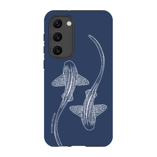 Samsung Tough Case - Leopard Sharks Outline Navy - Sailfish Creative