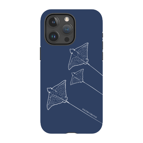 iPhone Tough Phone Case - Eagle Ray Outline Navy - Sailfish Creative
