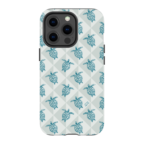 iPhone Tough Phone Case - Turtle Diamonds Coastal Storm