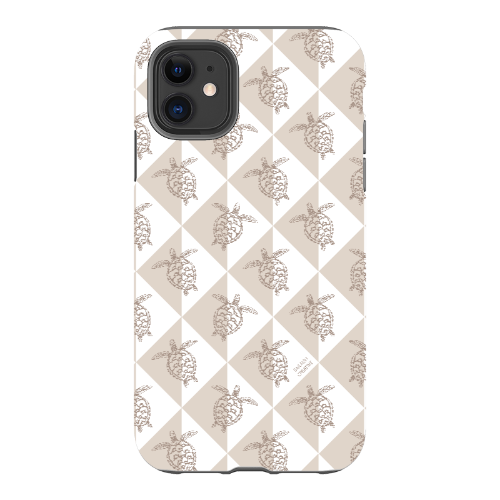 iPhone Tough Phone Case - Turtle Diamonds Neutral