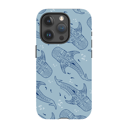 iPhone Tough Phone Case - Whale Sharks Pattern Bluer - Sailfish Creative