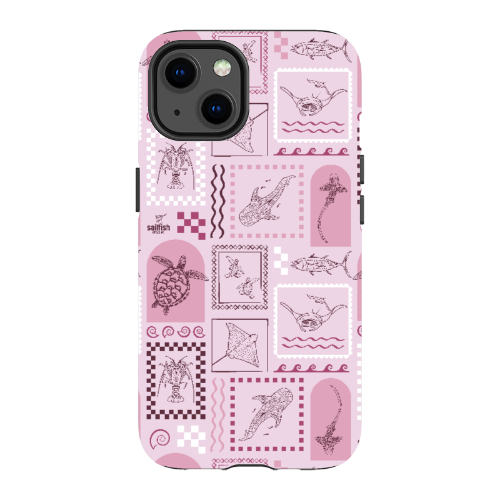 iPhone MagSafe Tough Phone Case - Arches Print Orchid
