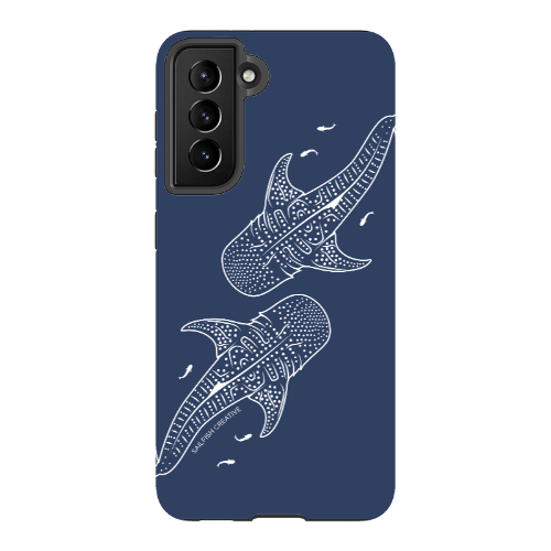 Samsung Tough Case - Whale Sharks Outline Navy - Sailfish Creative