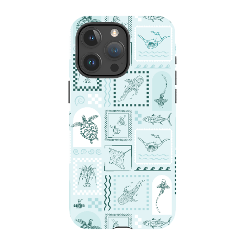 iPhone Tough Phone Case - Arches Print Teal