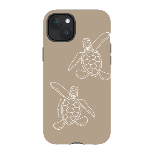 iPhone MagSafe Tough Case - Turtle Hatchlings Outline Natural - Sailfish Creative