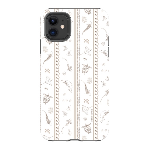 iPhone Tough Phone Case - Candy Stripes Beige