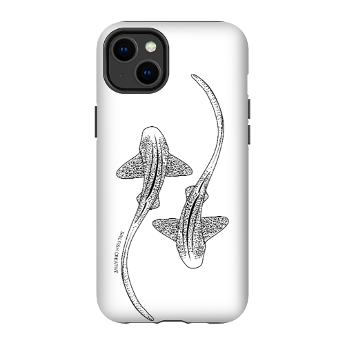 iPhone Tough Phone Case - Leopard Sharks Outline - Sailfish Creative