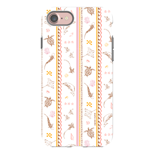 iPhone Tough Phone Case - Candy Stripes on White
