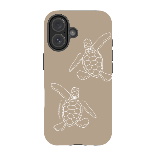 iPhone MagSafe Tough Case - Turtle Hatchlings Outline Natural - Sailfish Creative
