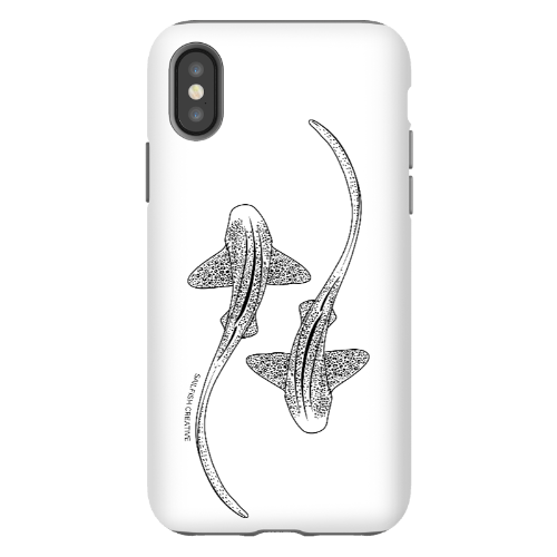 iPhone Tough Phone Case - Leopard Sharks Outline - Sailfish Creative