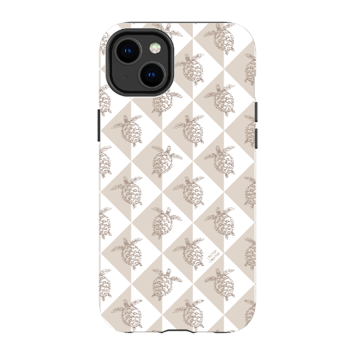 iPhone Tough Phone Case - Turtle Diamonds Neutral