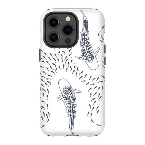 iPhone Tough Phone Case - Tiger Sharks Outline - Sailfish Creative