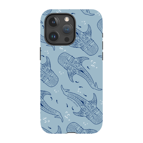 iPhone Tough Phone Case - Whale Sharks Pattern Bluer - Sailfish Creative