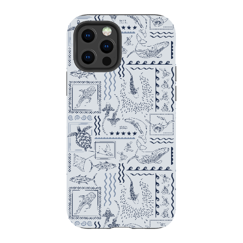 iPhone Phone Case - Busy Print Overcast Blue