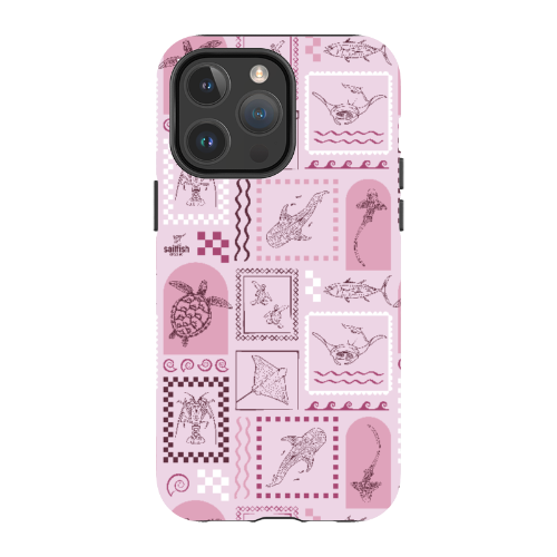 iPhone MagSafe Tough Phone Case - Arches Print Orchid