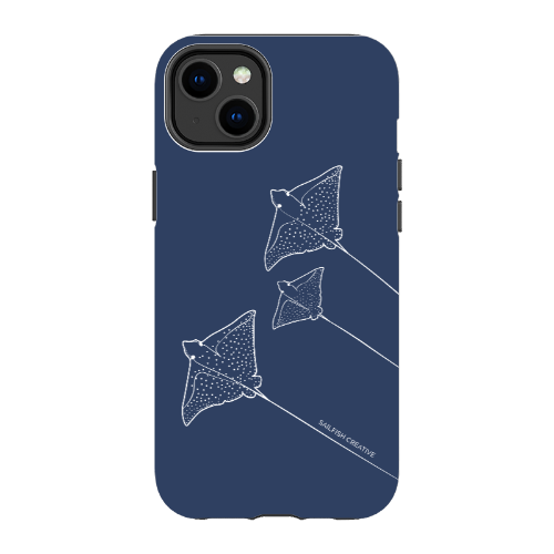 iPhone Tough Phone Case - Eagle Ray Outline Navy - Sailfish Creative