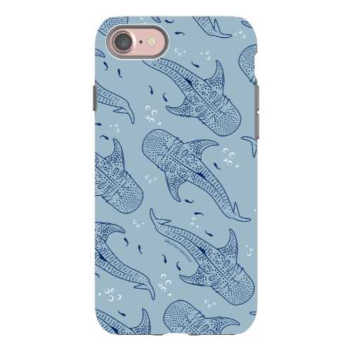 iPhone Tough Phone Case - Whale Sharks Pattern Bluer - Sailfish Creative