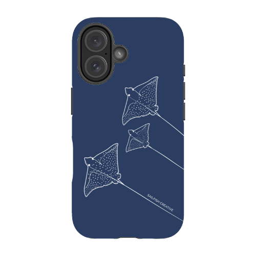 iPhone Tough Phone Case - Eagle Ray Outline Navy - Sailfish Creative