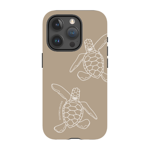 iPhone MagSafe Tough Case - Turtle Hatchlings Outline Natural - Sailfish Creative