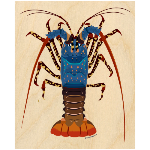 Wood Wall Art - Painted Cray - Sailfish Creative