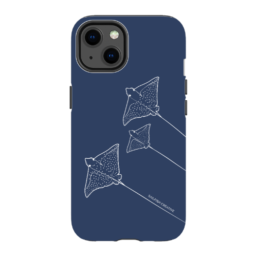 iPhone Tough Phone Case - Eagle Ray Outline Navy - Sailfish Creative