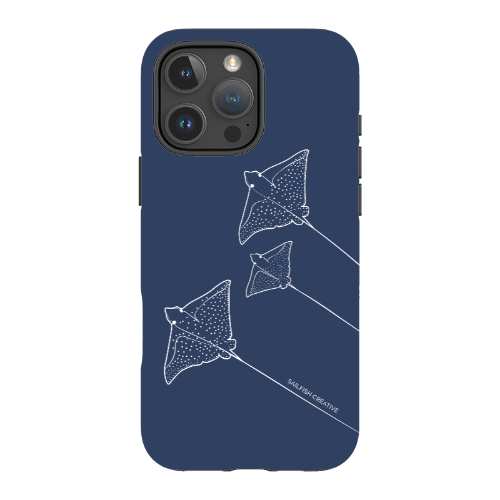 iPhone Tough Phone Case - Eagle Ray Outline Navy - Sailfish Creative