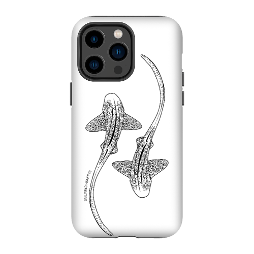 iPhone Tough Phone Case - Leopard Sharks Outline - Sailfish Creative