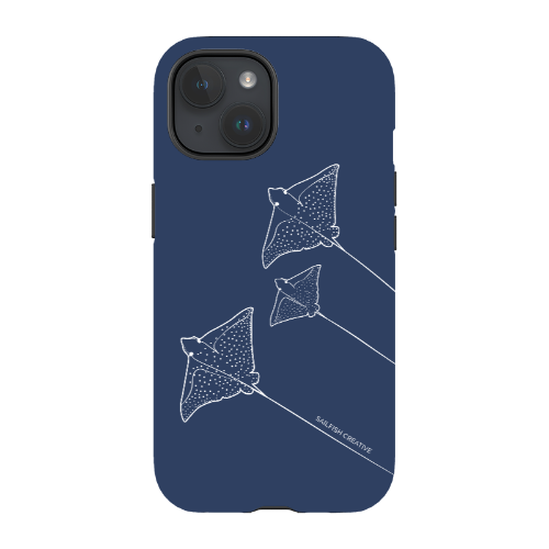 iPhone Tough Phone Case - Eagle Ray Outline Navy - Sailfish Creative