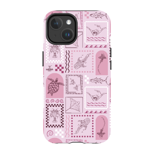 iPhone MagSafe Tough Phone Case - Arches Print Orchid