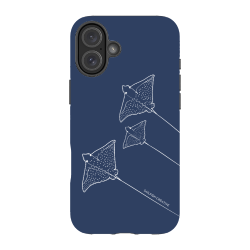 iPhone Tough Phone Case - Eagle Ray Outline Navy - Sailfish Creative