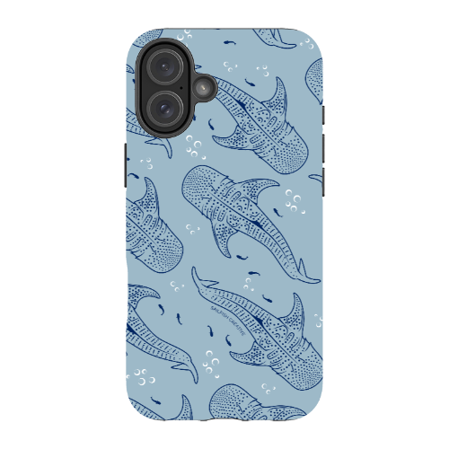 iPhone Tough Phone Case - Whale Sharks Pattern Bluer - Sailfish Creative