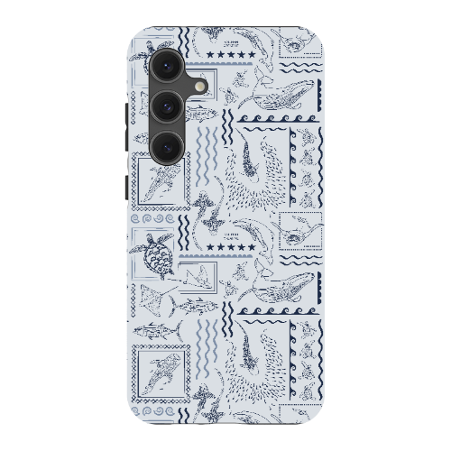 Samsung Tough Case - Busy Print Overcast Blue