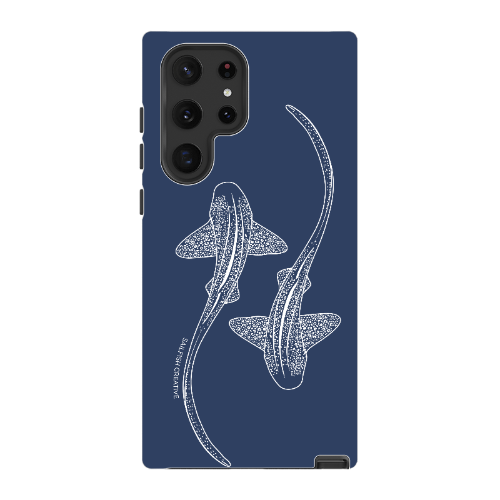 Samsung Tough Case - Leopard Sharks Outline Navy - Sailfish Creative