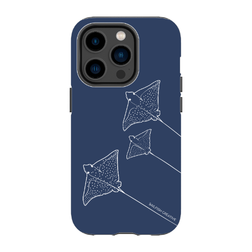 iPhone Tough Phone Case - Eagle Ray Outline Navy - Sailfish Creative
