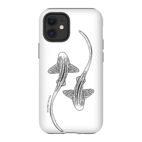 iPhone Tough Phone Case - Leopard Sharks Outline - Sailfish Creative