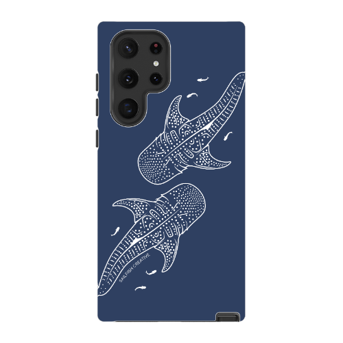 Samsung Tough Case - Whale Sharks Outline Navy - Sailfish Creative
