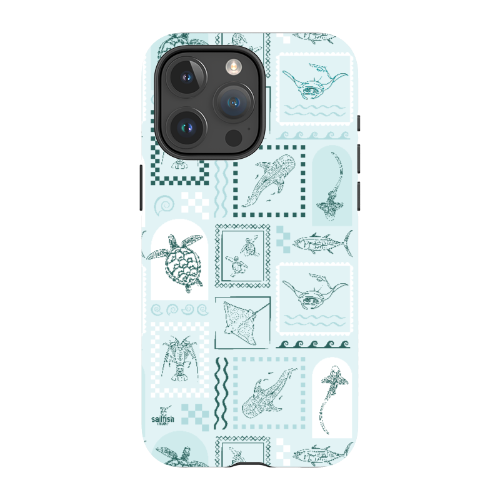 iPhone MagSafe Tough Phone Case - Arches Print Teal