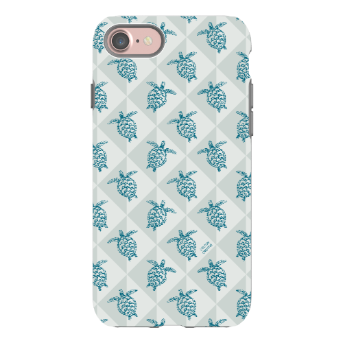 iPhone Tough Phone Case - Turtle Diamonds Coastal Storm