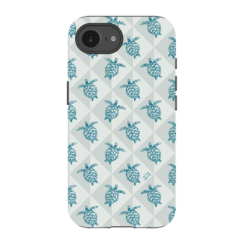 iPhone Tough Phone Case - Turtle Diamonds Coastal Storm