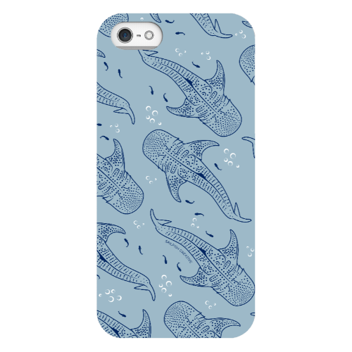 iPhone Tough Phone Case - Whale Sharks Pattern Blues