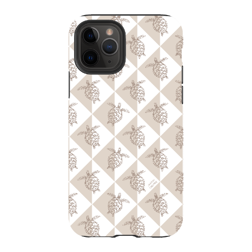 iPhone Tough Phone Case - Turtle Diamonds Neutral