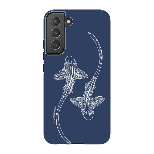 Samsung Tough Case - Leopard Sharks Outline Navy - Sailfish Creative