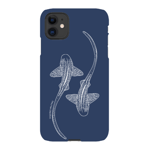 iPhone Snap Phone Case - Leopard Sharks Outline Navy - Sailfish Creative