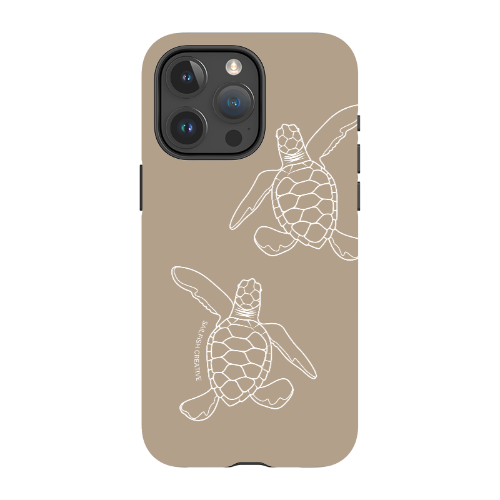 iPhone MagSafe Tough Case - Turtle Hatchlings Outline Natural - Sailfish Creative