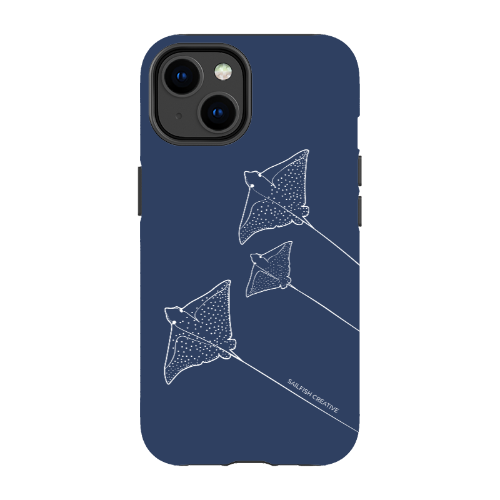 iPhone Tough Phone Case - Eagle Ray Outline Navy - Sailfish Creative